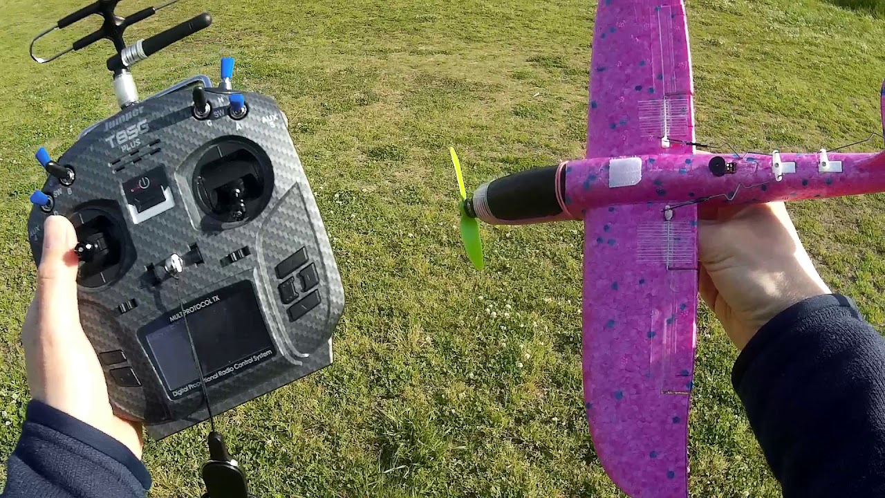 Conversion 35cm hand-launch airplane to RC micro airplane