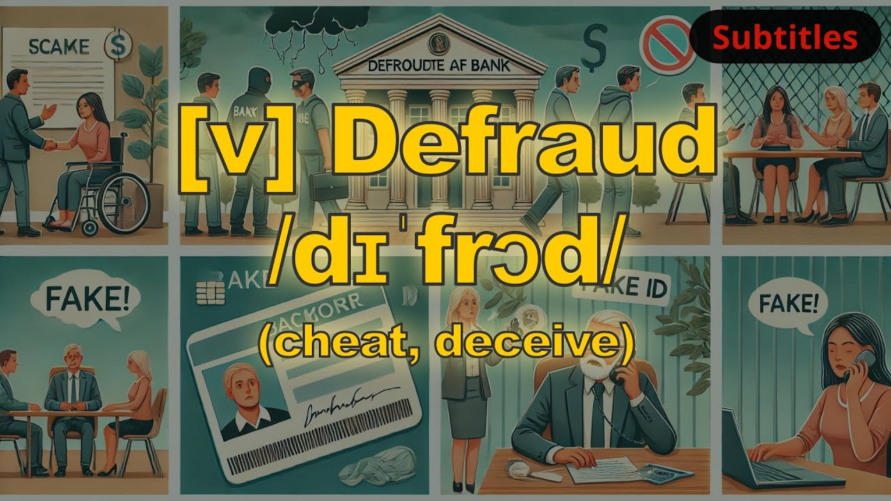 [v] Defraud meaning (cheat, deceive) with 5 examples