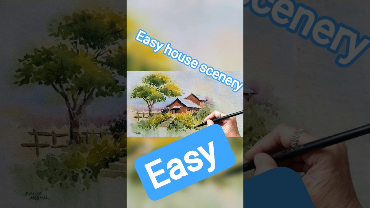 how to draw easy house scenery