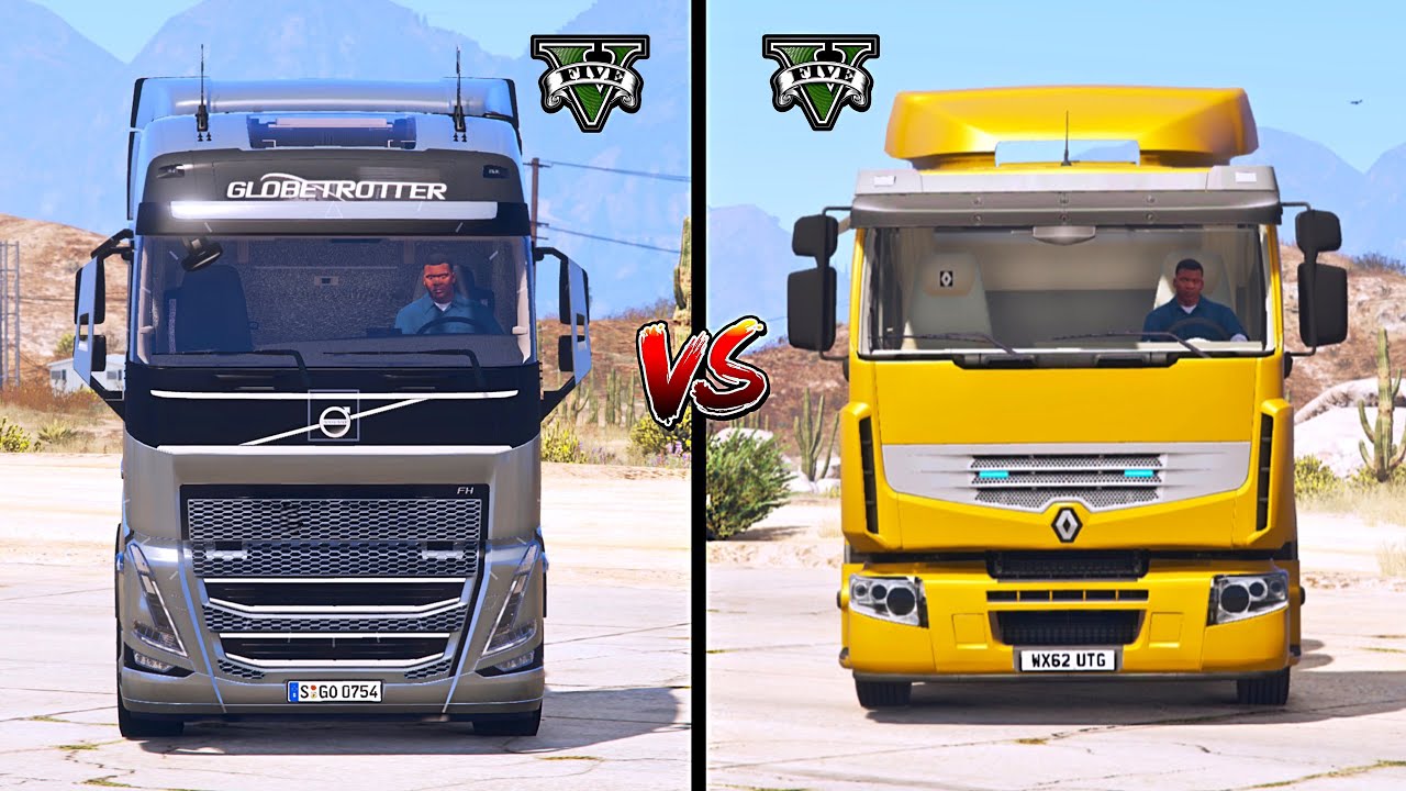 GTA 5 VOLVO TRUCK MOD VS GTA 5 RENAULT TRUCK MOD- WHICH IS BEST?