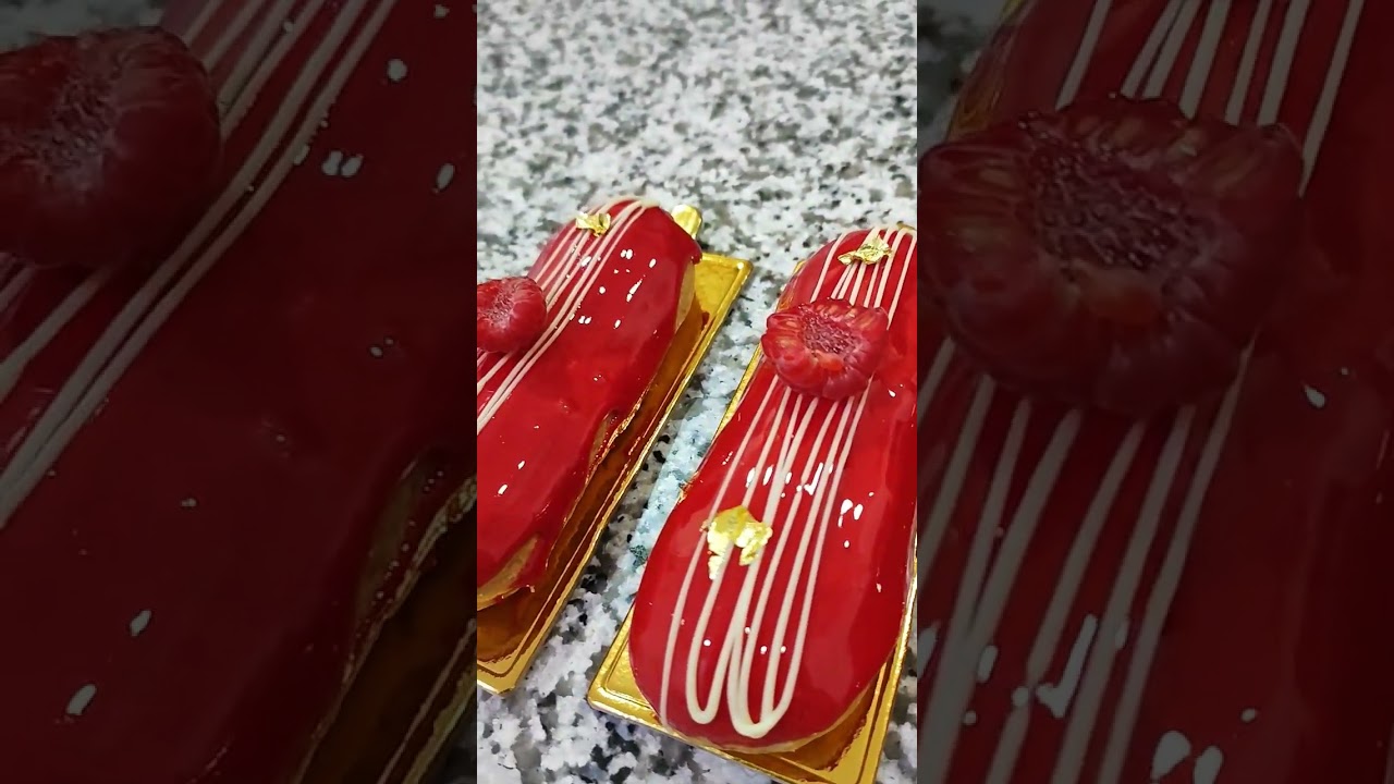 Yummy Strawberry Eclair #shortsviral #satisfying #asmrsounds #ideas #strawberryflavor