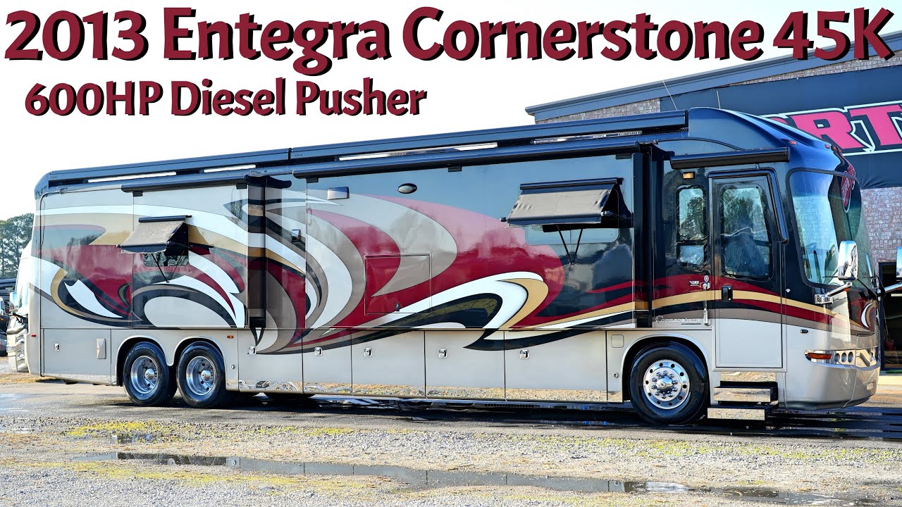 Автодом Entegra Cornerstone 45K с дополнительной осью, класс A, дизельный двигатель Cummins 600 л...