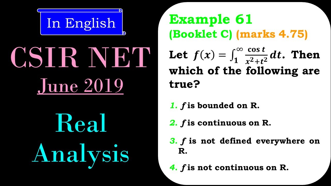 CSIR NET MATHEMATICS | Real Analysis | Bounded & Continuous Function Q.64(A) Q.73(B) Q.61(C)