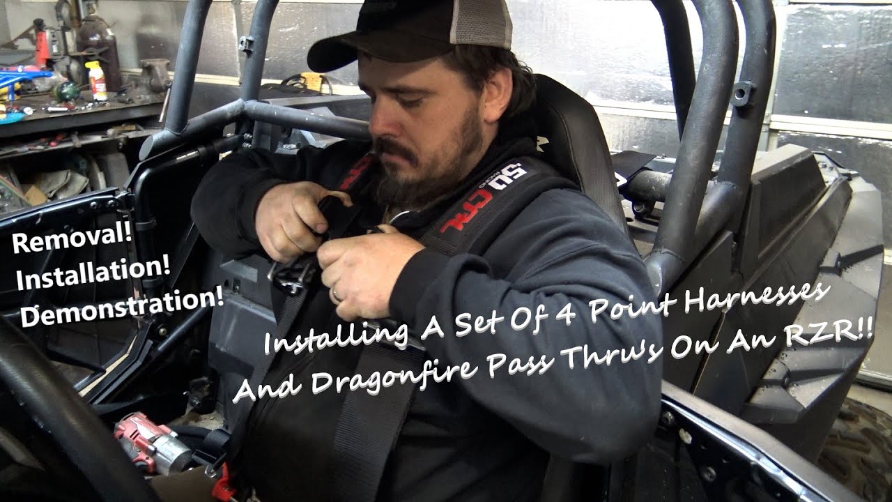Installing 4 Point Harnesses And DragonFire Pass Through Bezel On A Polaris RZR!!