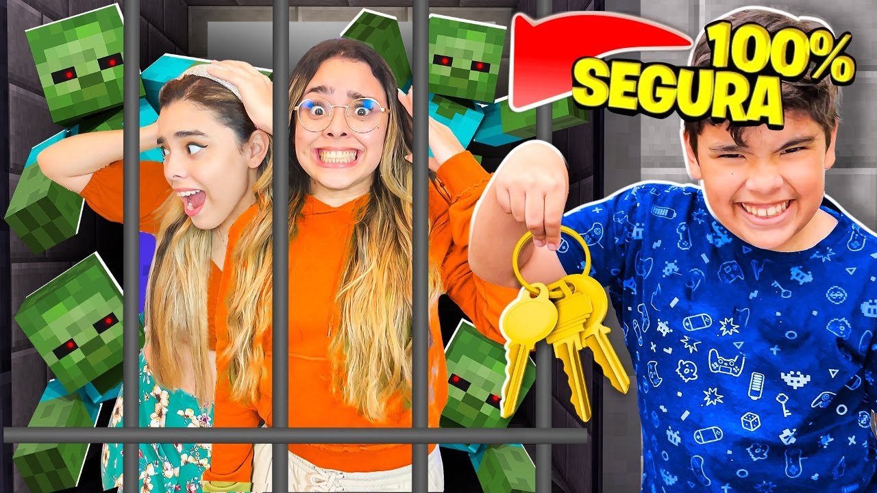 TROLLEI minhas IRMÃS em PRISÃO 100% SEGURA!! - Minecraft