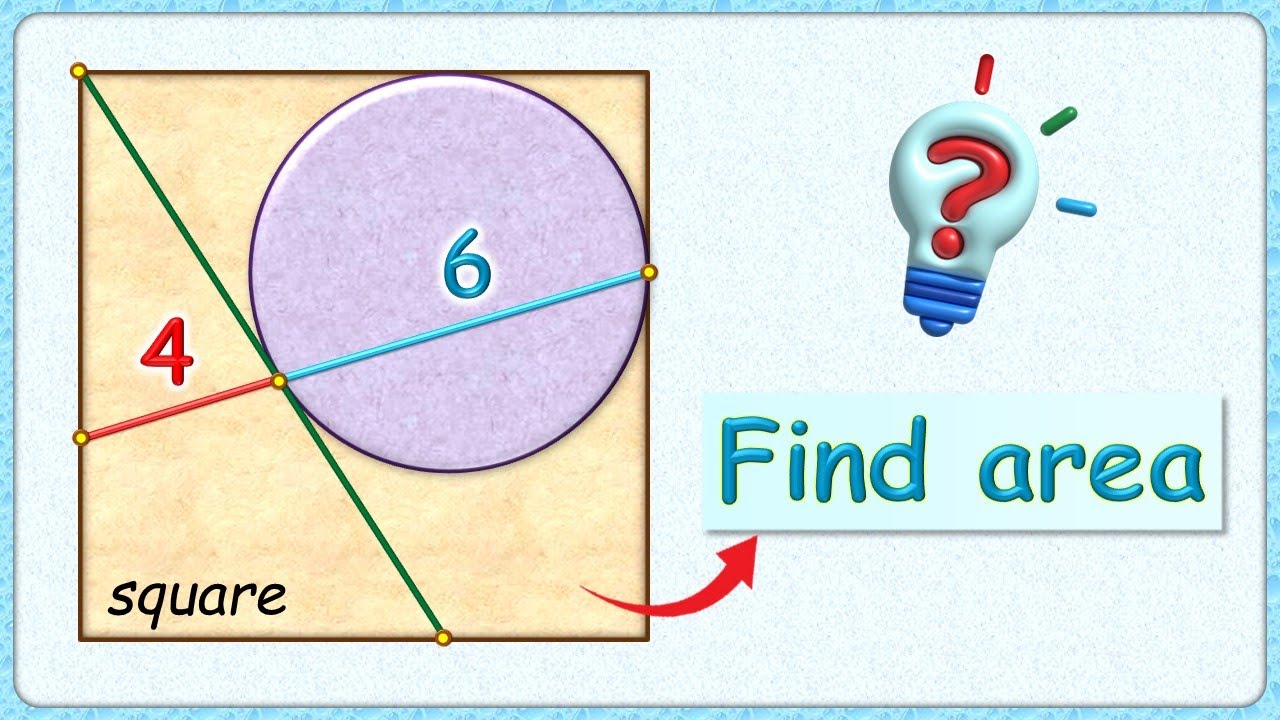 Find area of square ............................ #maths #geometry #circle #olympiad #cds #483 #cat