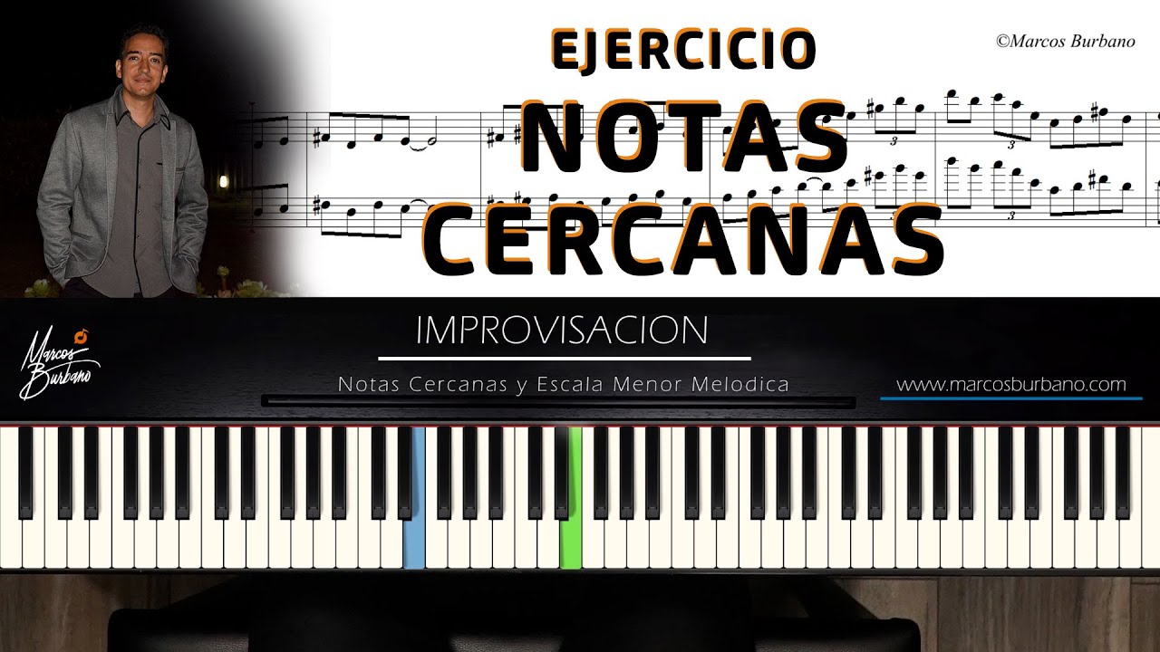 Ejercicio NOTAS CERCANAS Y ESCALA MENOR MELODICA -  ideas para Improvisar [Partituras y Midi]