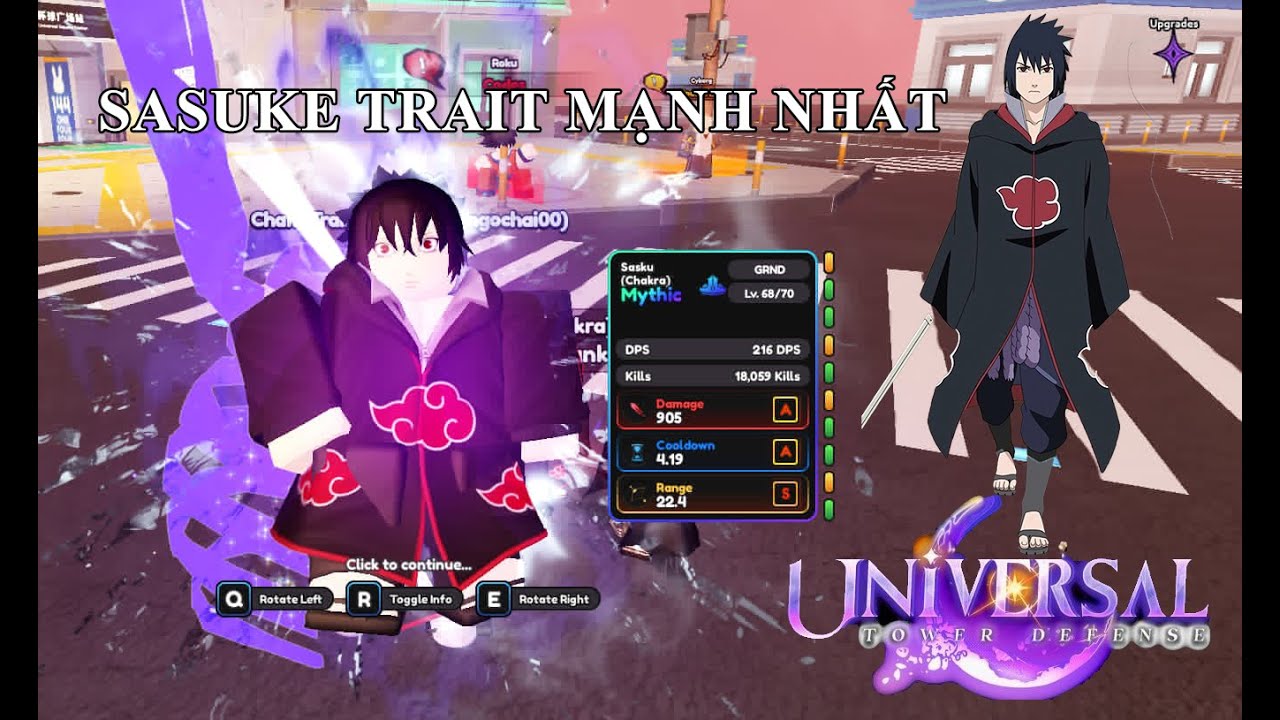 Universal Tower Defense | Showcase Sasuke(Evo) Có Trait Mạnh Nhất Sẽ Ra Sao??? | Roblox