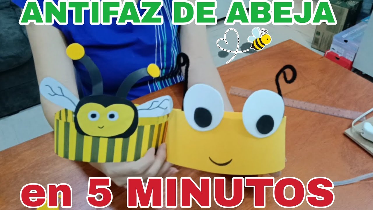 🐝🐝MÁSCARA de ABEJA FACIL Y MUY RÁPIDO DIZFRAS DE ABEJITAS
