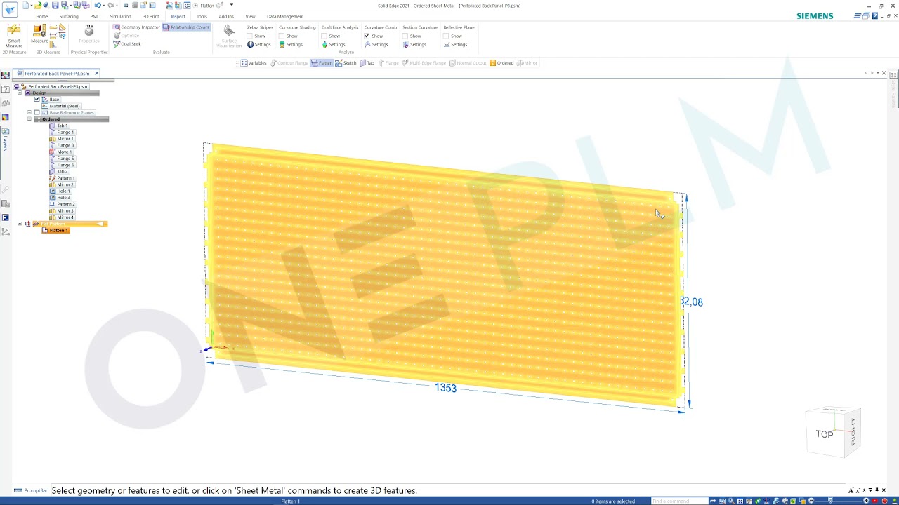 Solid Edge Sheet Metal Flat Pattern Size Customization