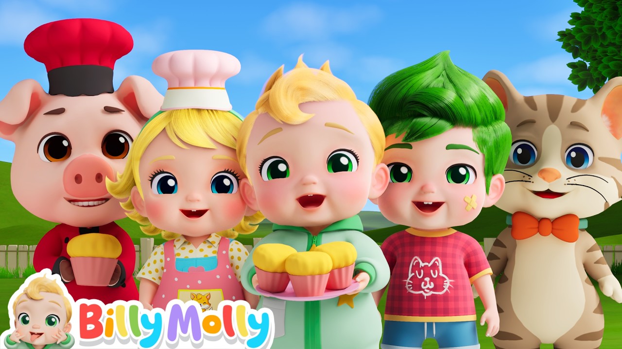 Let's Eat Muffins Together | The Muffin Man | Billy Molly - Learning Songs - Nursery Rhymes