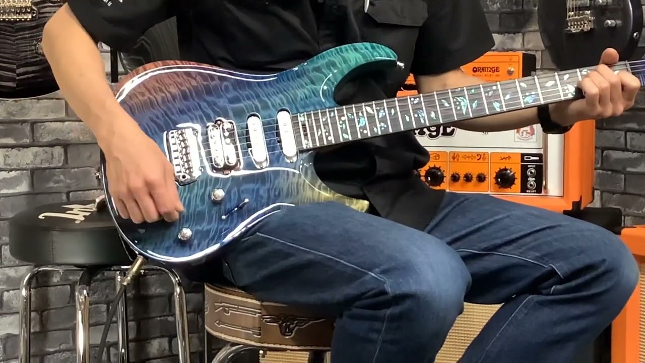 Giulio Negrini Guitars (GNG) Brea Carved “Hannu” with Orange Rockerverb 100