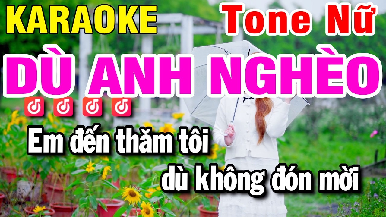 Karaoke Dù Anh Nghèo Nhạc Sống Tone Nữ Beat Chuẩn 2026 | Huỳnh Lê