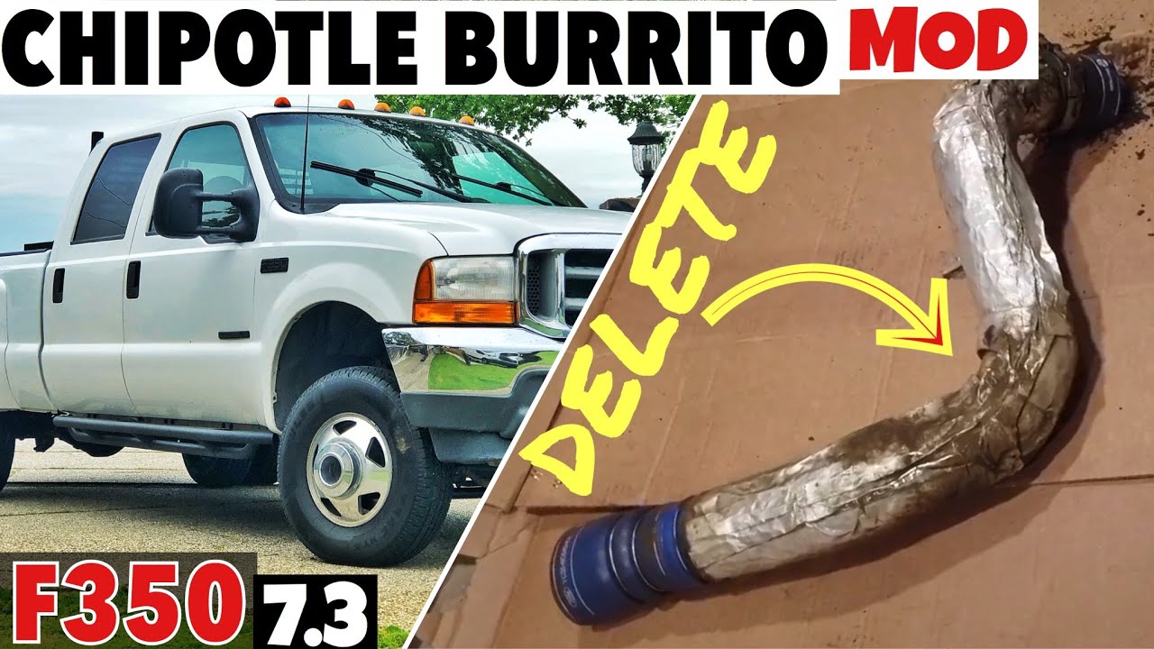 2001 F350 7.3 Powerstroke (Chipotle Burrito Delete Mod) Intercooler pipe foil wrap insulation remove