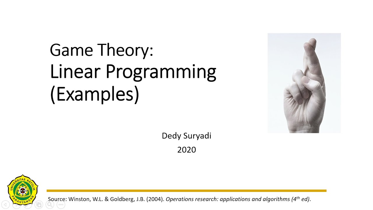Game Theory 11.2 Linear Programming (Examples)