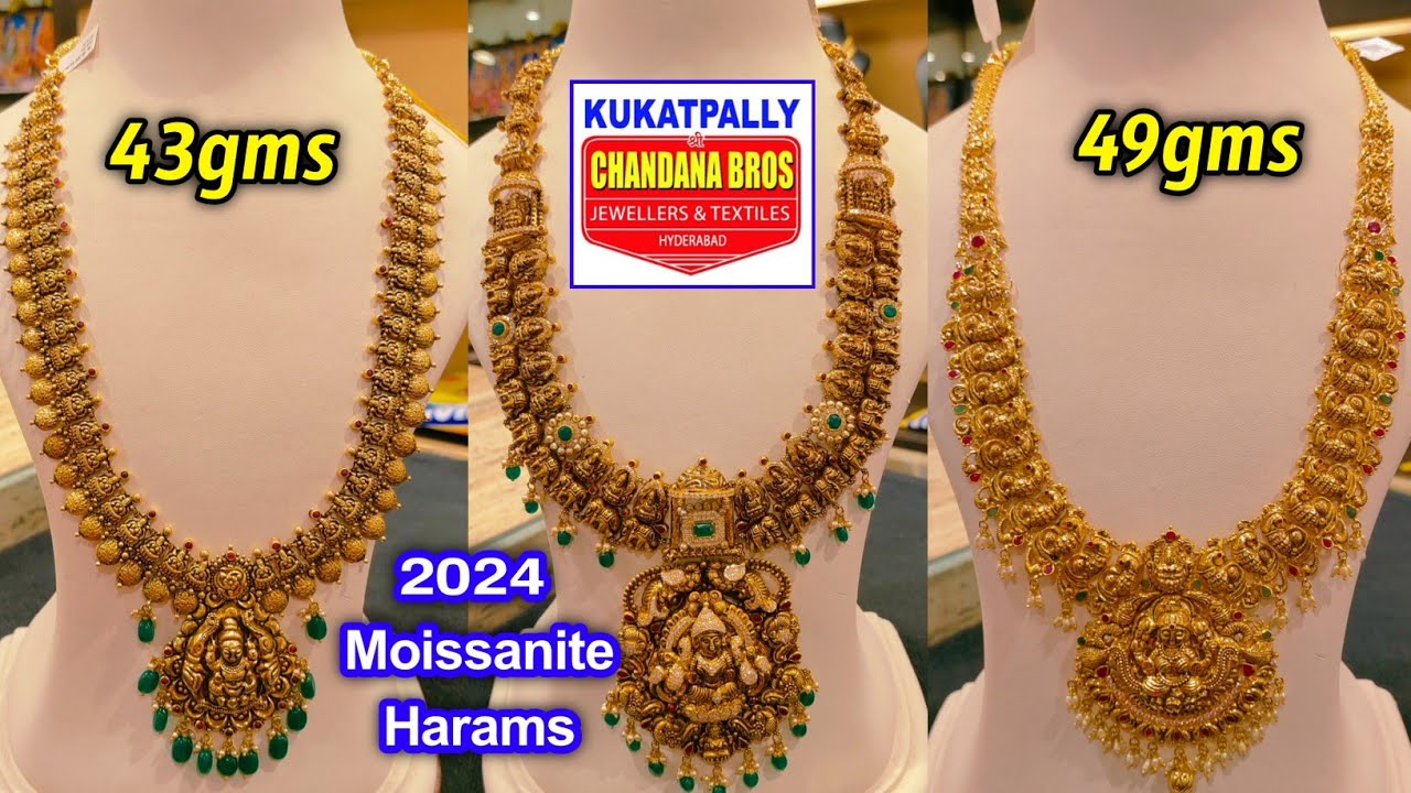 2024 New Models #Gold LongHaram Collection వచ్చేశాయి Moissanite #Haram Designs from ChandanaBrothers