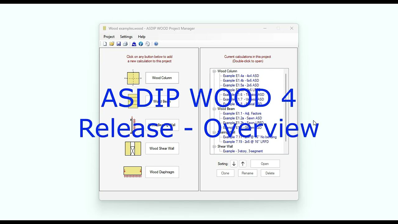ASDIP WOOD 4 Release - Overview