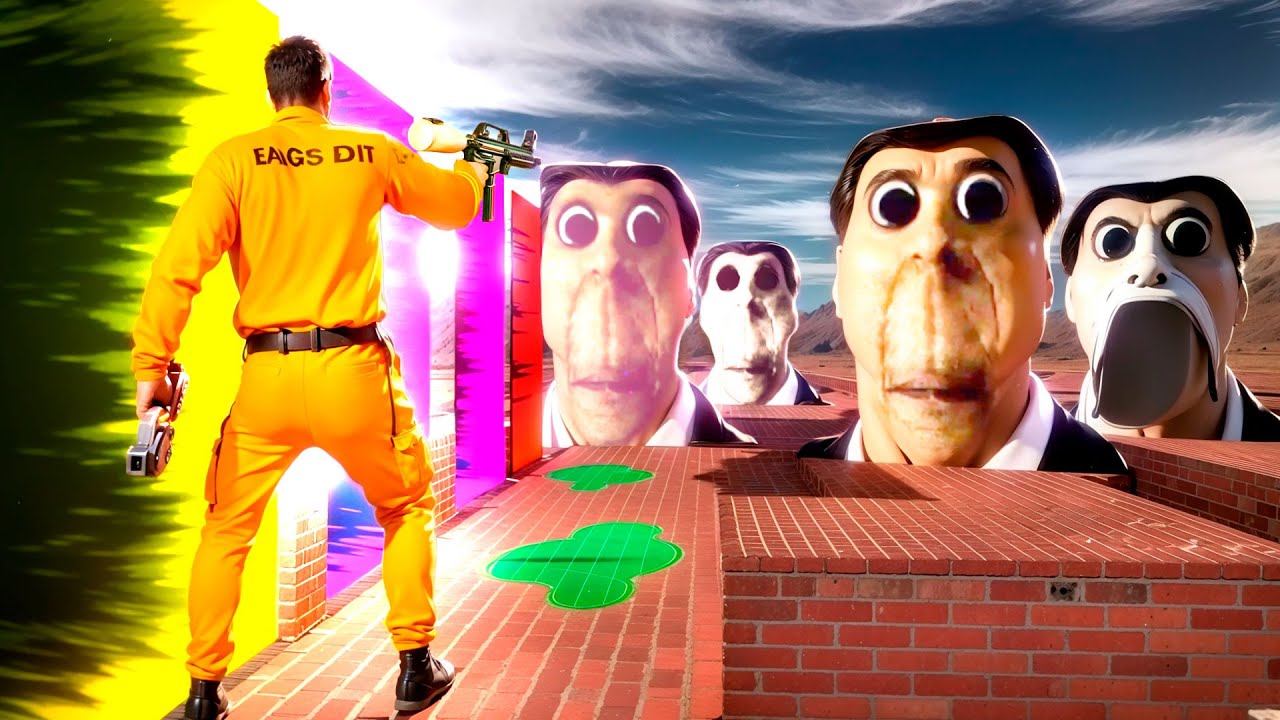 ОБУНГА В ЛАБИРИНТЕ С ПОРТАЛАМИ ГОНЯЕТСЯ ЗА НАМИ В ГАРРИС МОД OBUNGA NEXTBOT Garry's Mod