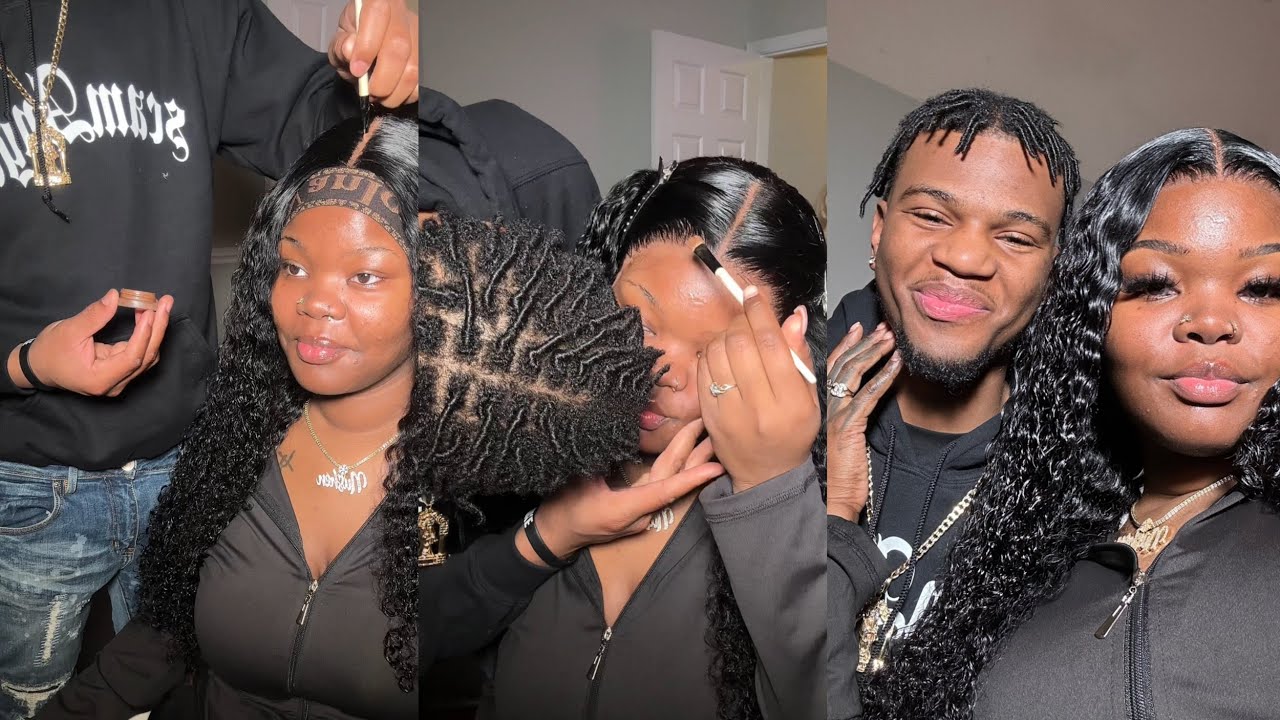 I LET MY BOYFRIEND DO MY WIG 🤣💕 A&K Mini Vlog 💋