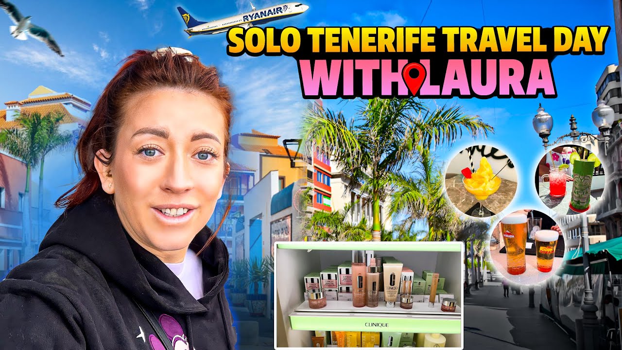 SOLO Travel Day to Tenerife! Packing, Duty Free & AMAZING views landing 2025☀️🌴 ✈️ Ryanair FR4344