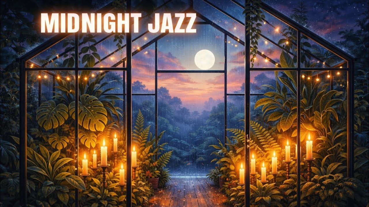 Midnight Rain in the Greenhouse 🌧️ Smooth Botanical Jazz Lofi [1 Hour Focus]