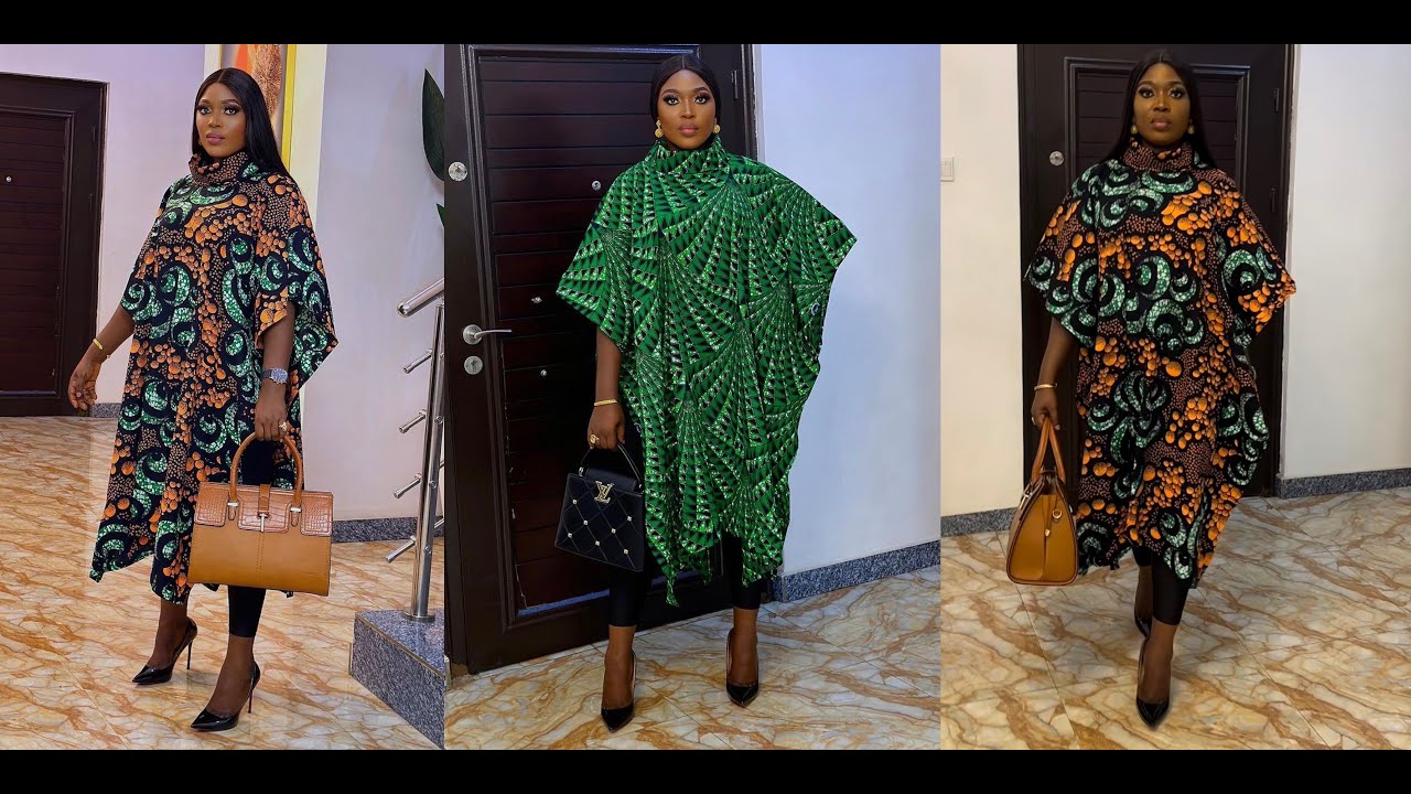 How To Cut And Sew Ankara  poncho Blouse With Turtle Neck /Cutting And Stitching