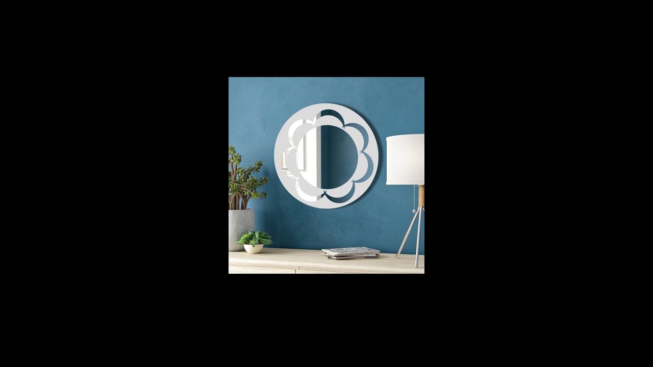 Beautiful design mirror glass simple etching mirror glass design