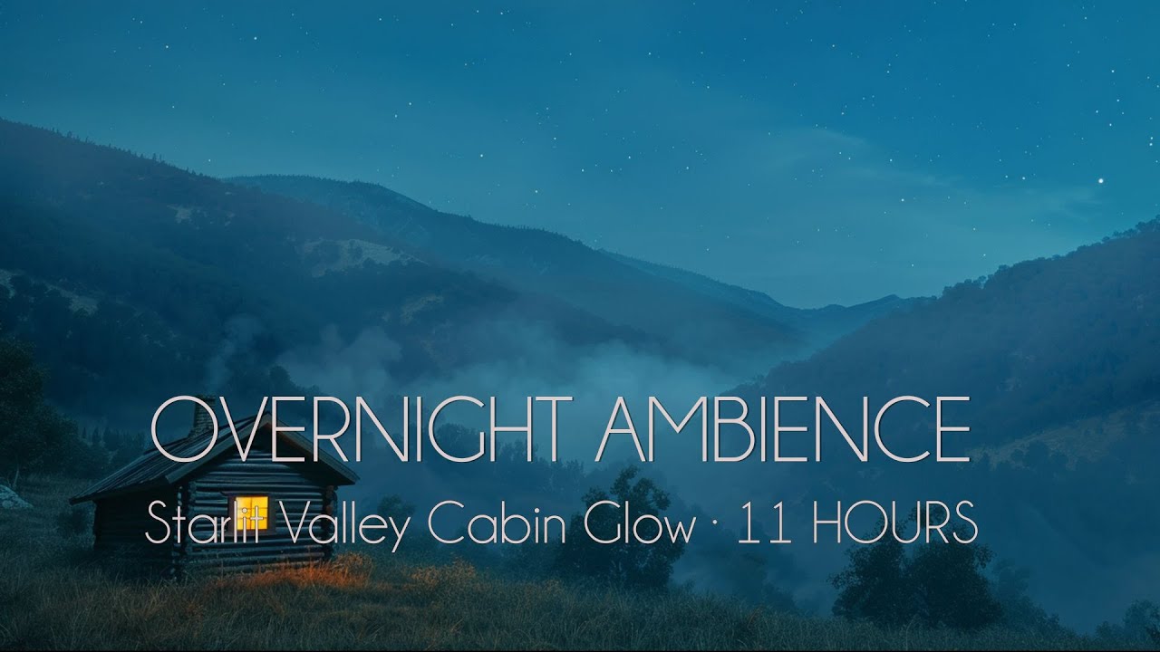 Starlit Valley Cabin Glow · 11 HOURS | Misty Night Ambience for Deep Sleep