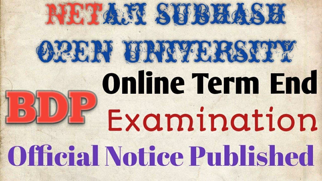 NSOU BDP Online Examination Related Official Notice & Exam Date Published |