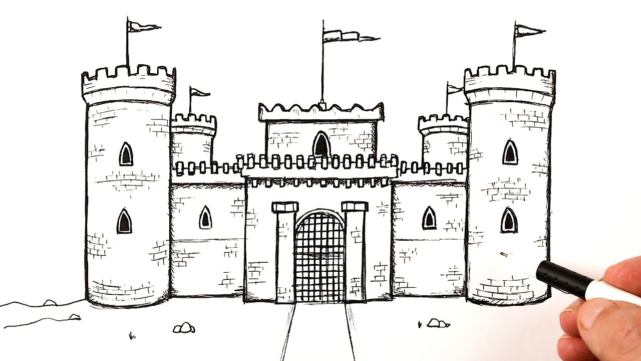 How to draw a Castle easy