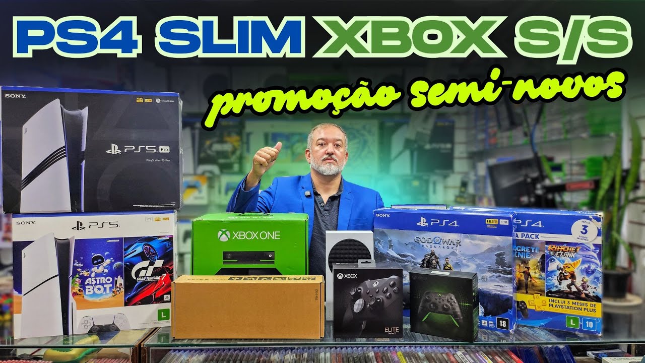PS4, XBOX SERIES S, XBOX COM KNECT, MEGA PROMOÇÃO DE NOVOS E SEMI-NOVOS.
