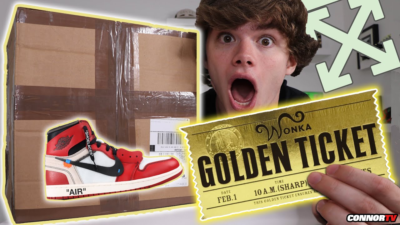 Кроссовки GOLDEN TICKET Mystery Box с выигрышем в размере 6000 долларов США. Кроссовки Air Jordan...