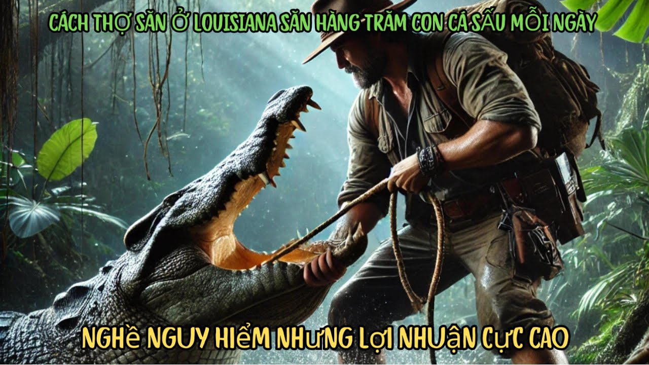 Thợ Săn Cá Sấu Louisiana Nghề Nguy Hiểm, Lợi Nhuận Cực Cao || Gấu Ca Review
