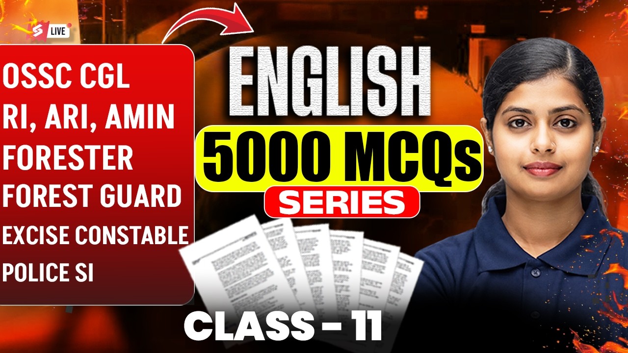 OSSC CGL, RI AMIN Mains, Odisha Forest Guard 2026 | English Class | 5000 MCQs by Baisali Ma'am #10