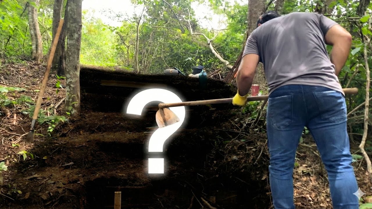 Building a ladder in the forest (ASMR) - This man built a ladder himself out of wood.