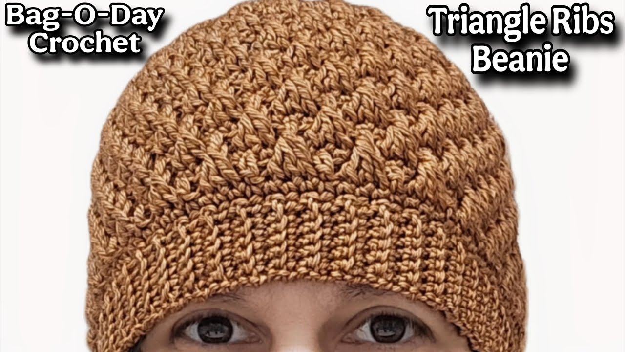 Crochet Triangle Ribs Beanie Tutorial - Great For Everyone