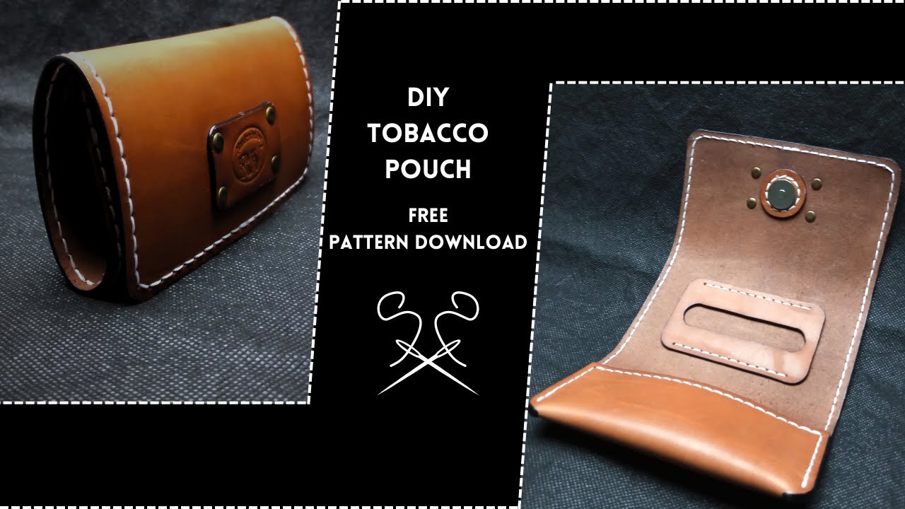 How to make a Leather Tobacco Pouch - DIY - Instructional Video - Free Pattern*
