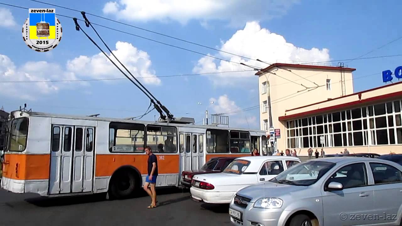 Черкаський тролейбус- Втомлюють такі моменти 11.08.2015 / Cherkasy trolleybus- Railway station