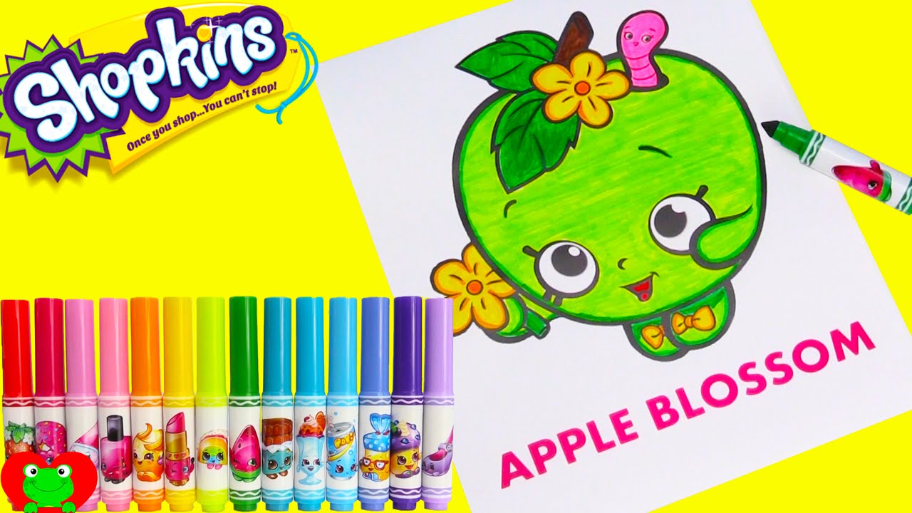 Shopkins Apple Blossom Coloring Crayola Markers and Surprises