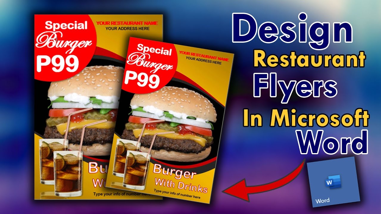 Design your own Restaurant Flyer using Microsoft Word