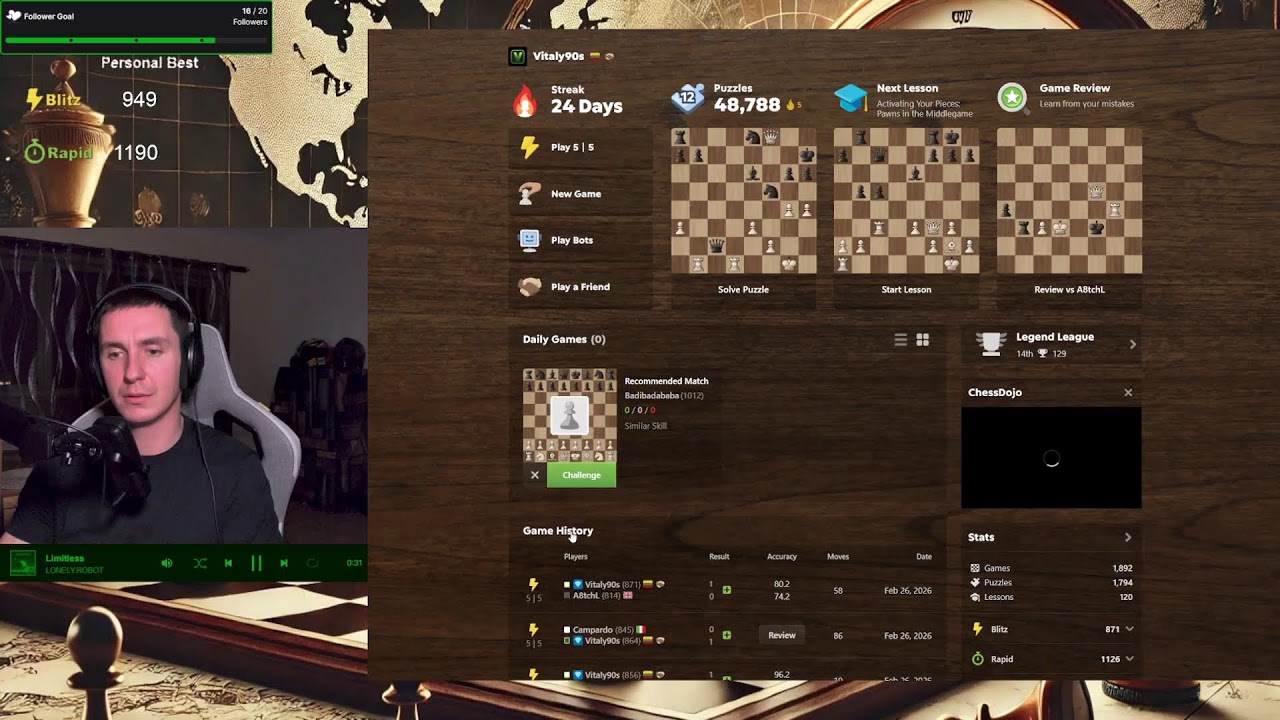 ⚡Blitz⚡ROAD to Intermediate🎵Rock🎵 0% Accuracy, 100% Confidence. !system !schedule