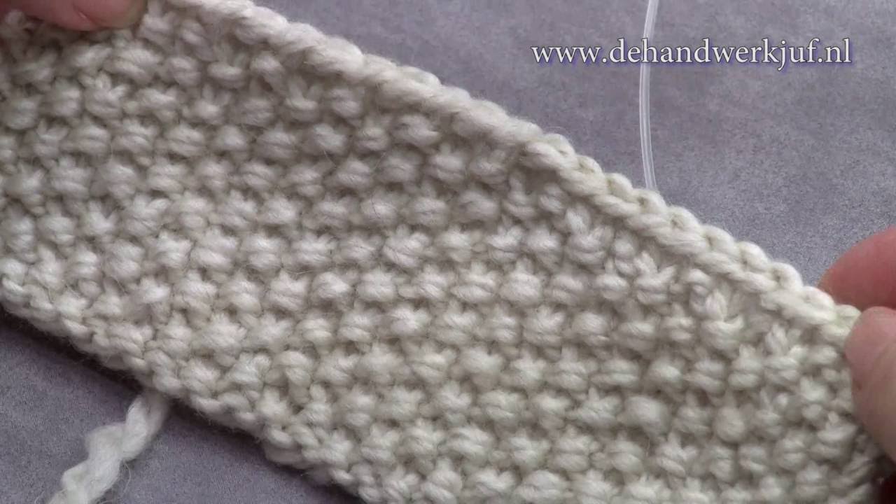Breien: basissteken, Gerstekorrel / Knit Seed stitch