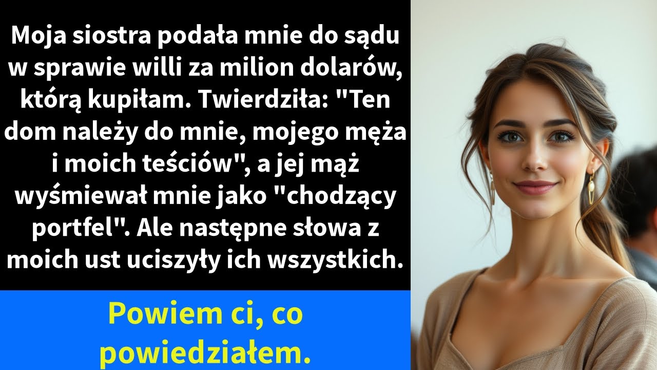 Moja siostra podała mnie do sądu w sprawie willi za milion dolarów, którą kupiłam. Twierdziła: