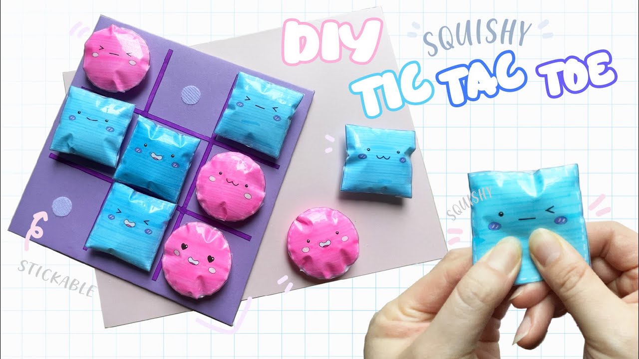 DIY Paper Squishy Tic Tac Toe Game Board [Free Template]