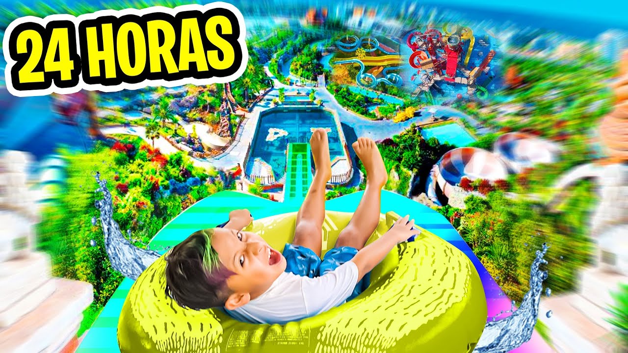 24 HORAS EN UN PARQUE ACUÁTICO!