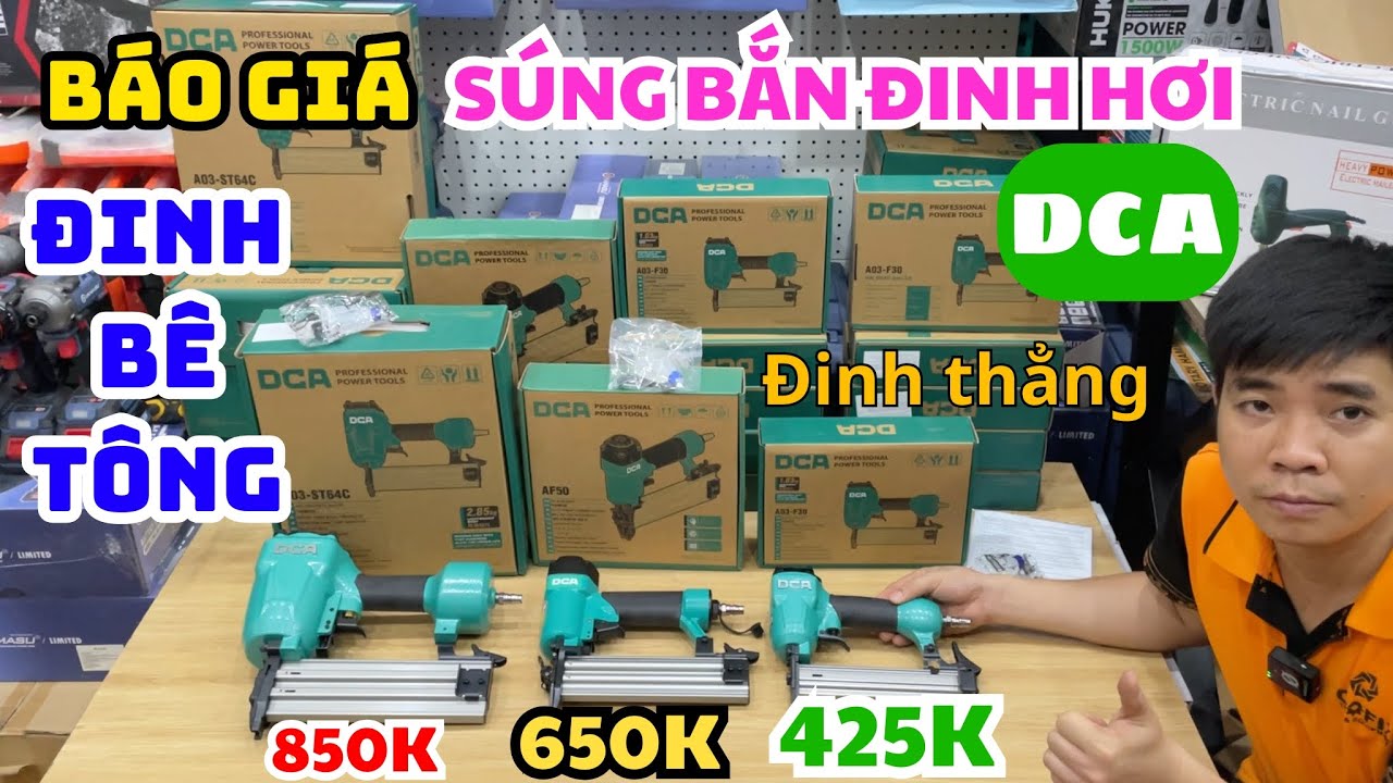 Súng Bắn Đinh Dùng Hơi Hãng DCA | Báo Giá Năm 2025 : Đinh Bê Tông 64ST - Đinh Gỗ F30 và F50