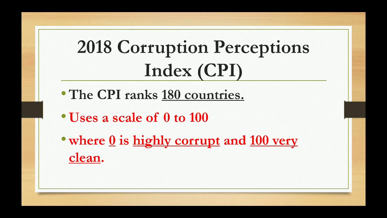 Corruption Perceptions Index 2018 (CPI) by Transparency International