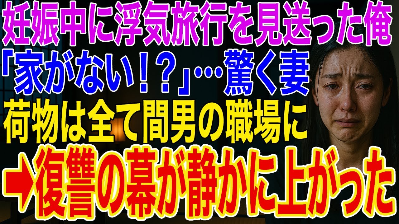 【修羅場】妊娠中の妻が浮気旅行へ見送った俺。翌日、妻の荷物を間男の上司宅に発送→帰宅した妻「家がない！？」俺「解体済みだけど？」➡復讐の連鎖はここから始まる…