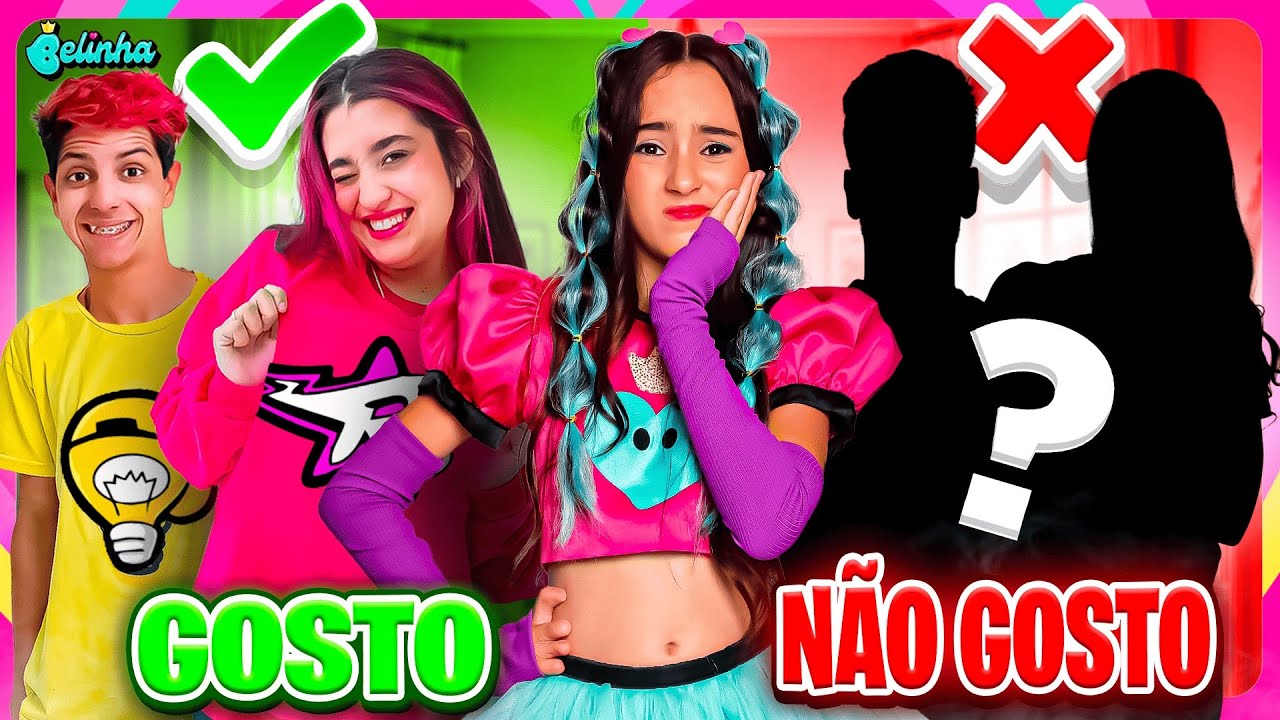 BELINHA CONTOU QUAIS YOUTUBERS ELA GOSTA E QUAIS ELA NÃO GOSTA 