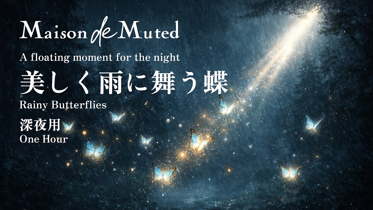 美しく雨に舞う蝶｜Rainy Butterflies – 深夜用 / Night – One Hour